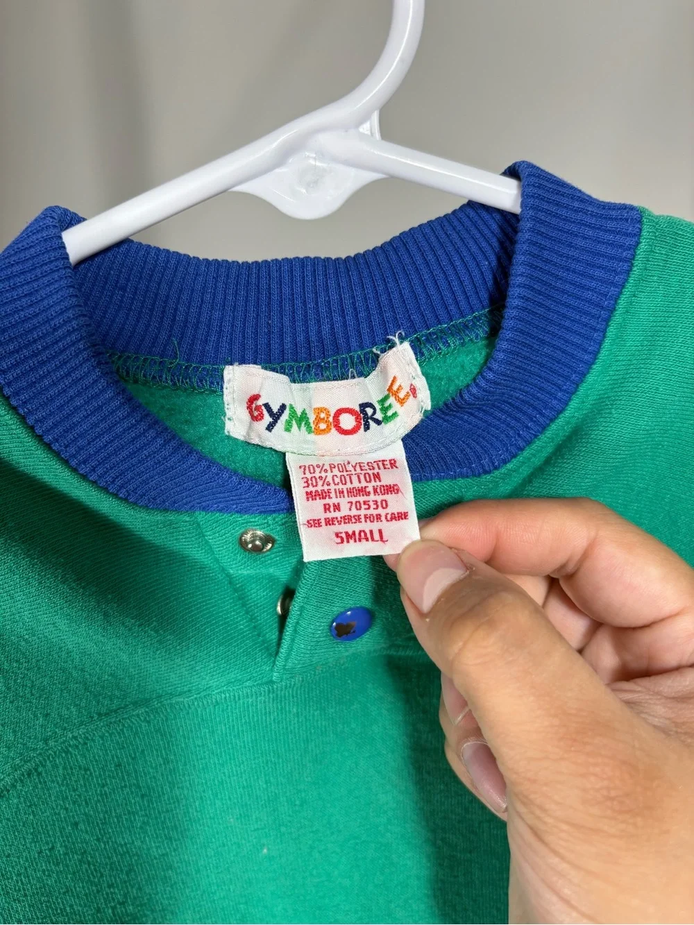 Gymboree Teal Green Crewneck Sweatshirt with Blue Trim